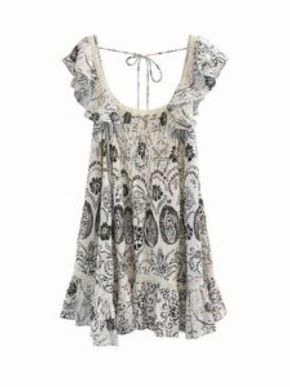 Maeve Anthropologie Flutter-Sleeve Cotton Paisley Mini Dress Plus Size 2X - Picture 3 of 10